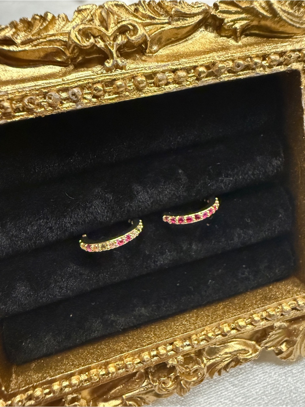 2 nose rings gold and magenta brand new